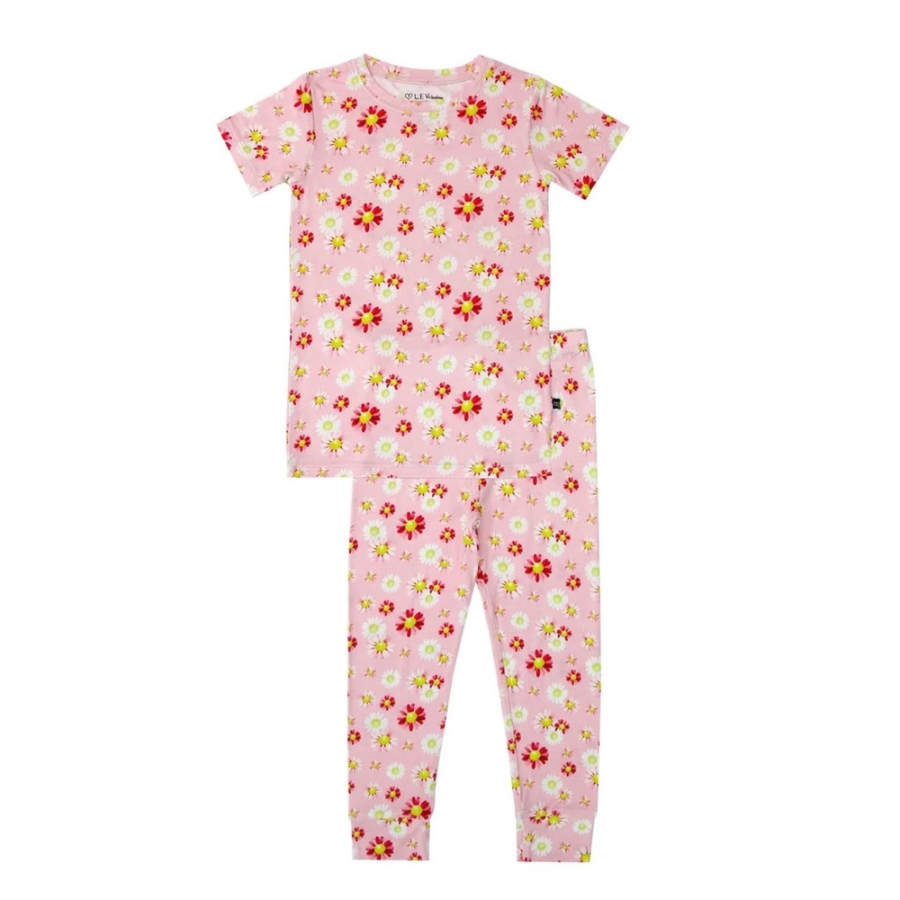 Lev Baby Grace Short Sleeve Bamboo Pajama Set - 4T